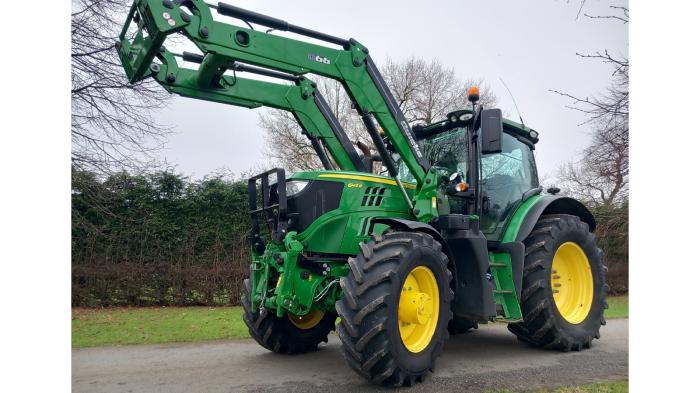 Used John Deere 6145R tractor with loader